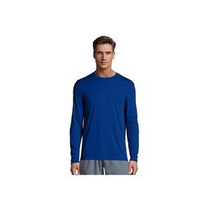 Hanes Cool DRI Performance Men's Long-Sleeve T-Shirt-482L-Deep Royal